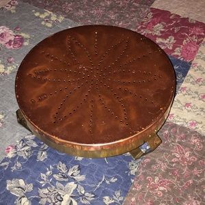 Copper sterno burner with refillable sterno.